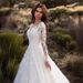 Women's One Shoulder Long Sleeve Wedding Dress with Long Skirt_ecoleips.com