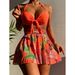 Women's Sexy Two Piece Swimsuit Set 2026 New Style European And American Print Beach Dress Swimsuit_ecoleips.com