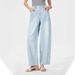 Women's Clothing Minimalist Waist Fashionable WAN Loose Cocoon 9 Point Fat Jeans_ecoleips.com
