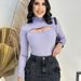 AC406 Patchwork Fall/Winter New Style Subtle Design Base Shirt Women, Semi-High Collar Hollow-Out Long Sleeve T-Shirt_ecoleips.com