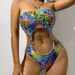 Cross-Border European And American Foreign Trade Colorful Leopard Print Hollow-Out Fashion Sexy One-Piece Swimsuit Dy014_ecoleips.com