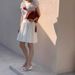 AC190 Spring/Summer New Gentle Style Slimming Waist Short Dress With High-End Feel, V-Neck And Puff Sleeves For Women_ecoleips.com