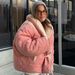 girl Girl Girl Cross-Border Foreign Trade Reversible Stamen Pattern Cotton Jacket Warm Fashion Winter Coat For Women Commuting Daily_ecoleips.com