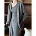 Women's Clothing simple high end women's autumn and winter new cardigan + vest + wide leg pants three piece set ss658_ecoleips.com