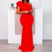 C8427 Cross-Border Women's High-Waisted Asymmetrical Shoulder Slimming Elegant Commuter Solid Color Long European And_ecoleips.com