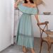 DiYun Cross-Border European And American Vacation Casual Style Off-Shoulder Waist-Cinching Dress Women's Clothing 2025_ecoleips.com