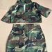 New Spring And Summer Women's Camouflage Irregular Top Multi-Pocket Sexy Leg-Exposing Short Skirt Set_ecoleips.com