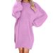 Women's Mid-Length Plush Dress Long Sleeved round Neck Loose Fit for Autumn/Winter Season Fashion Comfortable Clothing_ecoleips.com