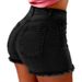 Women's High-Waisted Cotton Denim Shorts - Creative Street Fashion Distressed Jeans Shorts In 4 Colors_ecoleips.com
