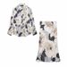 Women's Clothing Spring New Suit Long Sleeve Satin Texture Printed Shirt Skirt Design Niche Slim Suit_ecoleips.com