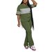 Women's Short Sleeve Round Neck Top And Pants Two-Piece Set | Summer Casual Outfit_ecoleips.com