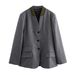 Cross-Border Foreign Trade Women's Clothing 2024 Autumn/Winter New European And American Style Solid Color Blazer_ecoleips.com