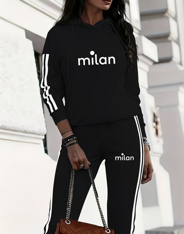 Women's Oversized Hoodie & Jogger Set - Cozy Fleece Loungewear With Heart Print, Loose Fit Sweatsuit For Yoga, Running Errands & Casual Streetwear_ecoleips.com
