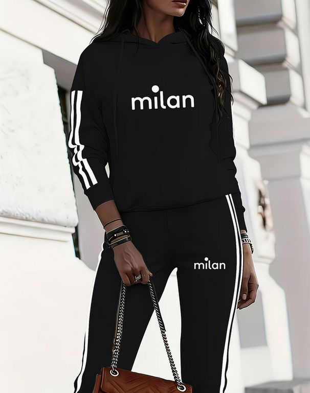 Women's Oversized Hoodie & Jogger Set - Cozy Fleece Loungewear With Heart Print, Loose Fit Sweatsuit For Yoga, Running Errands & Casual Streetwear_ecoleips.com
