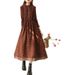 First-Line Brand Italian Original Export Clearance Women's Lace Floral Long Sleeve Cotton Linen Dress_ecoleips.com