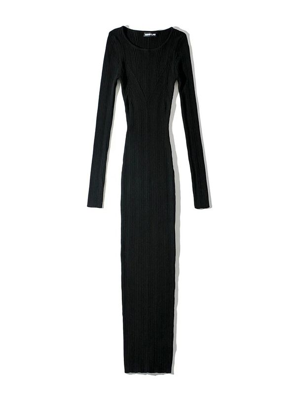Tossy Autumn Fashion Slim Long Dress Female Knitwear Slim High Waist Patchwork Long Sleeve Elegant Party Dress Ladies Knit Dress_ecoleips.com