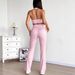 AD395 Cross-Border Halter Neck U-Neck Tank Top Women's Yoga Set With Ruched Butt-Lift Tight Pants For Sports And_ecoleips.com