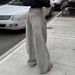 Women's Light Gray Straight Leg Jeans Non-Stretch Washed Retro Spring/Autumn Regular Fit Solid Color Denim_ecoleips.com