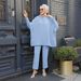 Women’s Clothing Muslim women's bat sleeve loose comfortable casual shirt suit solid color two piece suit_ecoleips.com