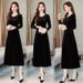 Velvet Skirt Autumn And Winter New Large Size Thin Age Reduction Temperament Round Neck Dress Women_ecoleips.com