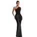 Summer New Arrivals Sexy One Shoulder Satin Evening Gown American Style Elegant Bodycon Dress For Women_ecoleips.com