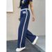 Women's Clothing Casual Pants Summer Versatile Straight Drape Loose Wide Leg Long Pants_ecoleips.com