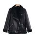 Aria Basics Cross-border Long-term Large Stock Of European American Clothing: Women's Mid-length Fur-lined Leather Jacket With A_ecoleips.com