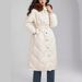 Women's Long Hooded Down Jacket With Fox Fur Trim, Thickened Warm Winter Coat, Windproof Slim Fit Parka, 90% White Duck Down Filling_ecoleips.com