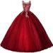 Women's Clothing Wedding Dress Off-Shoulder Wine Red Ball Gown – Elegant Performance Dress For Soprano, Host & Wedding (XS-XXXL, 3D Floral Lace)_ecoleips.com