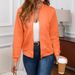 Trendy Checkered Zip-Up Jacket For Women – Korean-Style Casual Outerwear, Lightweight Polyester-Spandex Blend_ecoleips.com