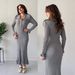 K Temperament New Lotus Leaf Collar Slim Fit Fish Tail Knitted Wool Dress_ecoleips.com