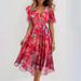 Women's Clothing Loose Casual V-Neck Floral Printed Dress Comfortable Hot Selling_ecoleips.com