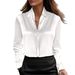 2026shein Cross-border European American Independent Site Spring And Autumn Elegant Solid Color Satin Blouse For_ecoleips.com
