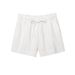 Suitable For All Seasons 2025 Summer New Women's Fashion Casual Linen Blend Drawstring Shorts B4-8914_ecoleips.com