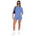 211299 New Polyester-cotton Solid Color Round-neck Pullover Mid-sleeve Top European And American Women's Fashion Casual_ecoleips.com