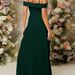 Women's Clothing new style daily elegant off shoulder slit thigh dress bridesmaid dress birthday party dress_ecoleips.com