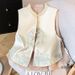 Aria Basics New Chinese-style Embroidered Vest Women, Loose-fitting, Large Hem, Double-sided Reversible Brocade Outerwear For Spring_ecoleips.com