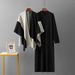 Russian Casual Dress For Women, Autumn And Winter New Style, Socialite Lazy Style Knitted Sweater Shawl Two-Piece Set_ecoleips.com