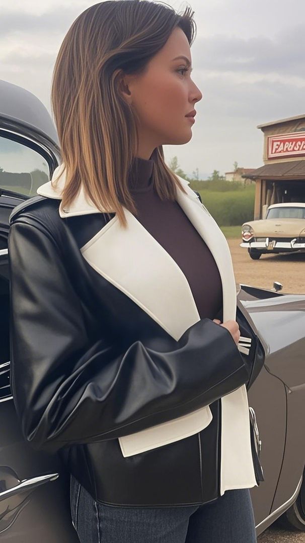 American Retro Motorcycle Jacket, Spring And Autumn Style, Loose Fit PU Leather Jacket_ecoleips.com