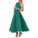 Women's Clothing Summer Hot Selling Fashion Women's Clothing Sleeveless Oblique Collar Solid Color Waist Large Swing Dress_ecoleips.com