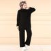 Verve Muslim Women's Casual Knit Wide-Leg Pants Set_ecoleips.com
