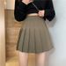 Coffee Pleated Skirt Women's Black Short Skirt Jk New Large Size High Waist Thin A-word Skirt Small Skirt_ecoleips.com