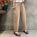 Suitable For All Seasons Carrot Summer Thin Loose Plus Size Cotton Linen Women's Eight Points Casual Harem Pants Trousers_ecoleips.com