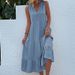 100% Clothing Cross-Border Summer Hot Item Europe And AmericaTank Top Sleeveless Loose Casual Solid Color Dress_ecoleips.com