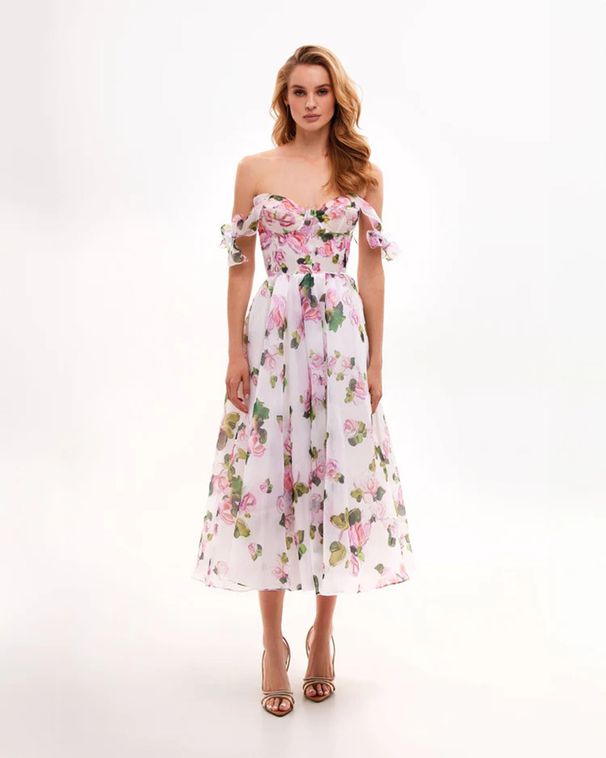 New Off Shoulder European And American Women's Fashion Organza Fairy Long Temperament Evening Dress_ecoleips.com