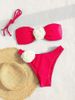 Women's Clothing New Three Dimensional Flower Split Swimsuit Women's Fashionable Sexy Beach Vacation Bikini_ecoleips.com