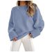Women's Clothing Cozy Fleece Sweater - Soft Plush Pullover With Round Neck (S-XL, 12 Colors)_ecoleips.com