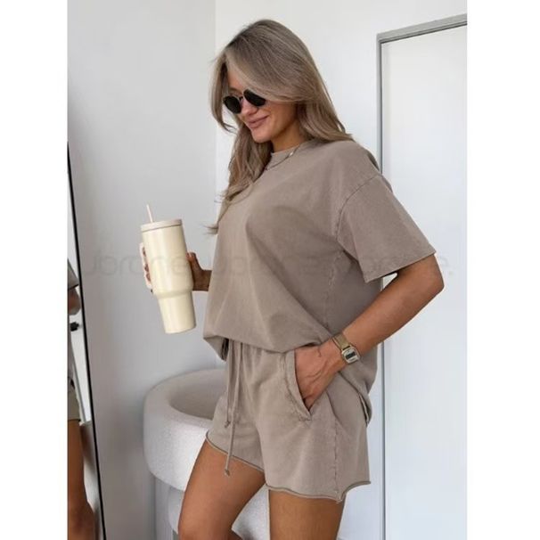 Solid Color Casual Shorts Suit For Women_ecoleips.com