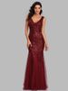 V Neck Mermaid Sequin Sexy Dress Formal Prom Party Long Dress Women_ecoleips.com