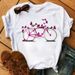 European And American Cross-border Foreign Trade Wholesale Floral Bicycle Print Round-neck Plus-size Short-sleeve_ecoleips.com